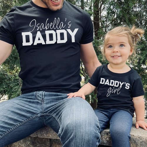 Daddy Son Daughter Name Father Child Matching T_Shirt