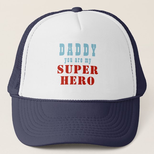 Daddy Super Hero  Fun Father`s Day  Trucker Hat (Front)