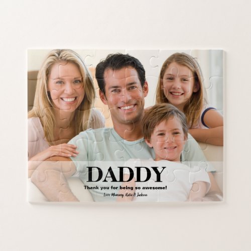 Daddy Thank you Personalized Photo Message Jigsaw Puzzle
