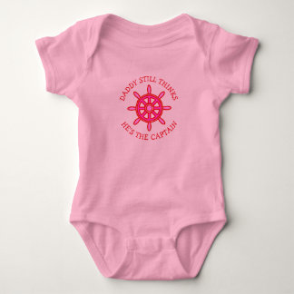 Daddy thinks he's the Captain Funny Baby Bodysuit