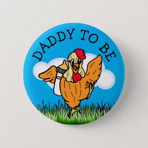 Daddy to Be Baby Shower Farm Animal Themed Button