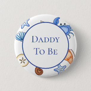 Daddy To Be Baby Shower in Beach Theme Button