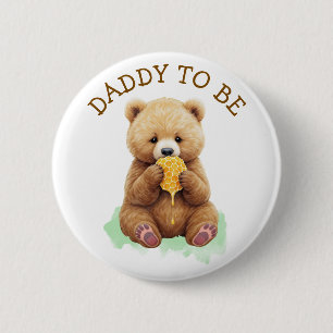 Daddy to Be Bear Boy's Baby Shower Button