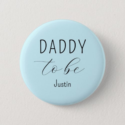 Daddy to Be Blue Baby Shower Button
