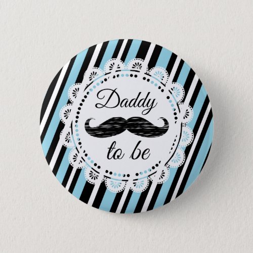 DADDY To Be Blue  Black Mustache Shower Button