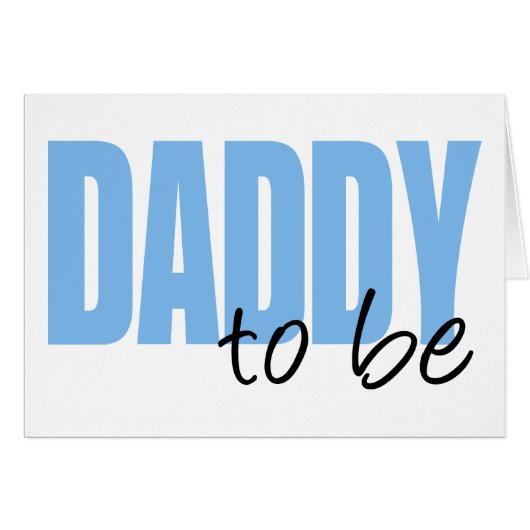Daddy To Be (Blue Block Font) Cards (Front Horizontal)