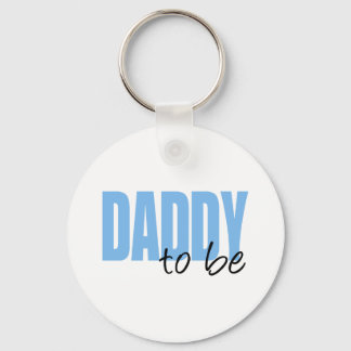 Daddy To Be (Blue Block Font) Keychain
