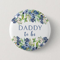 Daddy to be blueberry baby shower button
