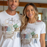 Daddy to Be Boho Nursery Baby Clothes T-Shirt<br><div class="desc">Daddy to Be t-shirt for your baby shower, gender reveal, pregnancy announcement etc. You can customize the text to read it's a girl or it's a boy, papa to be or new dad for example. This design has nursery themed illustrations including bassinet and baby blanket, baby clothes and wooden toys....</div>