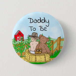 Daddy To Be Boy's Baby Shower Button