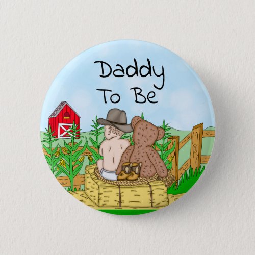 Daddy To Be Boys Baby Shower   Button