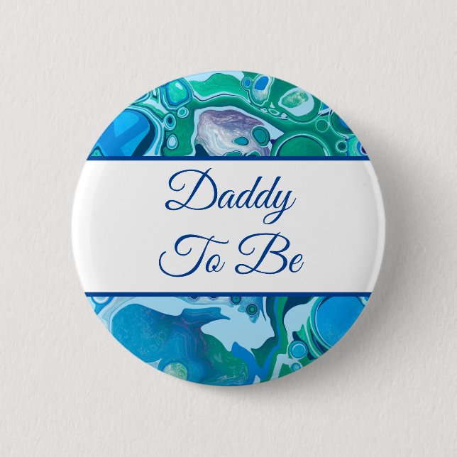 Daddy To Be | Boy's Baby Shower  Button (Front)