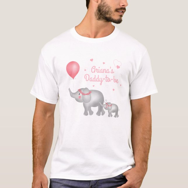Daddy To Be Elephants Girl Baby Shower Men's T-Shirt (Front)