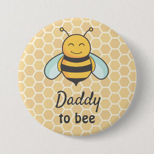 Daddy to be Father Dad Bumblebee Bee Baby Shower Button