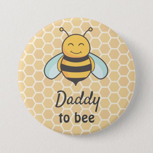 Daddy to be Father Dad Bumblebee Bee Baby Shower Button