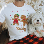 Daddy To Be Gender Reveal Gingerbread T-Shirt<br><div class="desc">This design features an adorable gingerbread boy and girl with delicious fonts! See the entire collection for more matching items!</div>