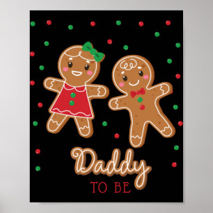 Daddy To Be Gender Reveal Gingerbread T Shirt Poster