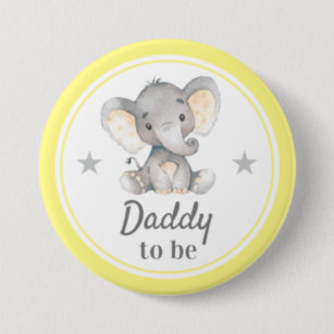 PEDIATRICS Baby Elephant Pink & Purple Personalized Button Badge