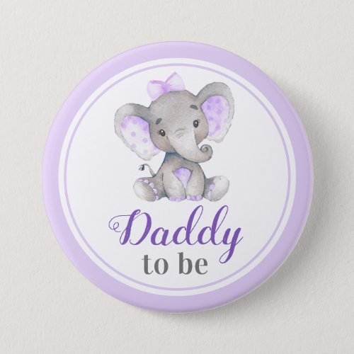 Daddy to be New Father Dad Baby Shower Elephant Button