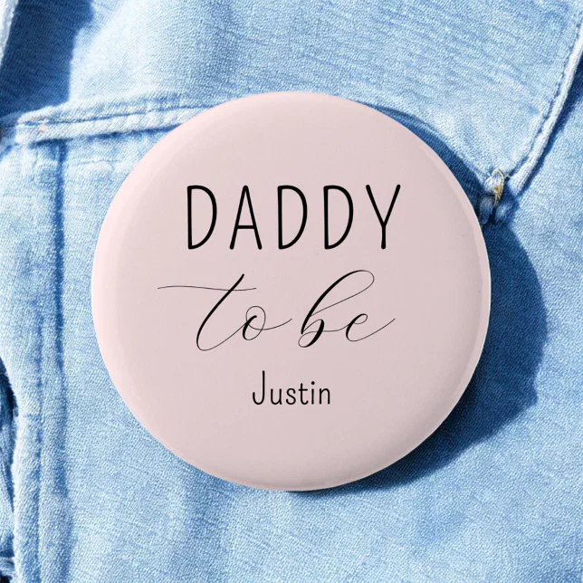 Daddy to Be Pink Baby Shower Button | Zazzle