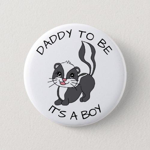 Daddy to be Racoon Baby Shower Button