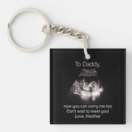Daddy to Be Ultrasound Pregnancy Announcement Keychain