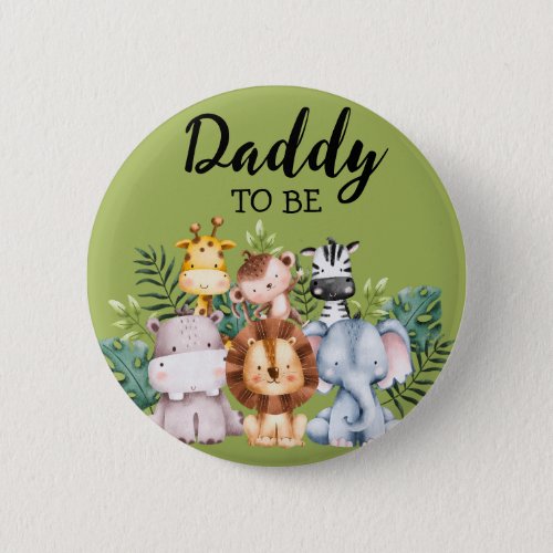 Daddy To Be  Woodland Creatures Baby Shower Button