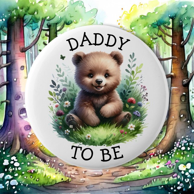 Daddy to be | Woodland Themed Baby Shower  Button (Creator Uploaded)