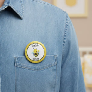 Daddy To Bee Be Baby Shower Expecting Button