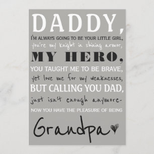 Daddy To Grandpa Cute Pregnancy Announcement