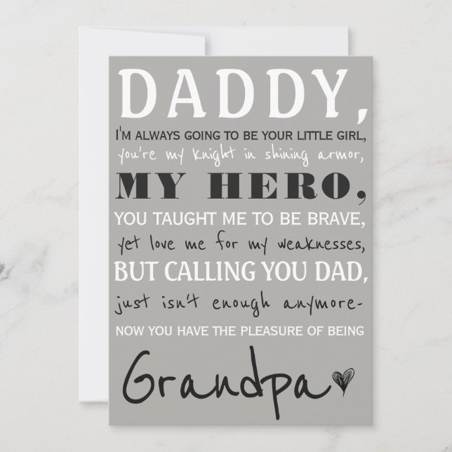 Daddy To Grandpa Cute Pregnancy Announcement (Front)