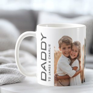 Daddy to kids names photo fathers day coffee mug