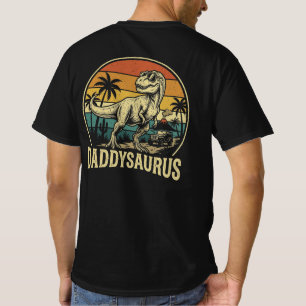 Daddy Trex Dinosaur Daddysaurus Retro Fathers Day T-Shirt