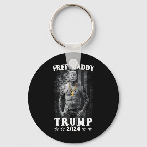 Daddy Trump 2024 Supporter Funny Trendy Women Men  Keychain