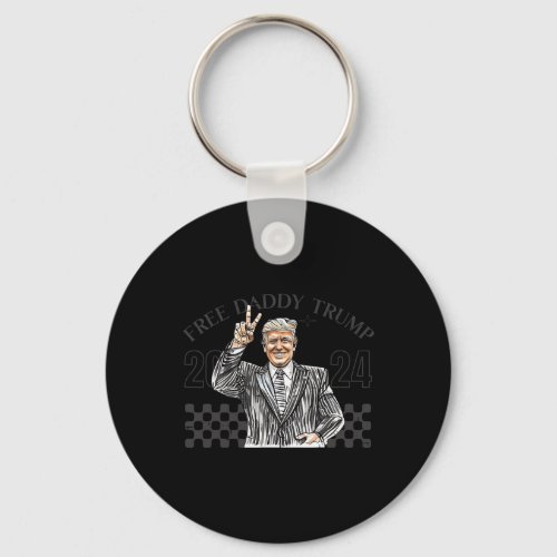 Daddy Trump 2024 Supporter Funny Trendy Women Men  Keychain