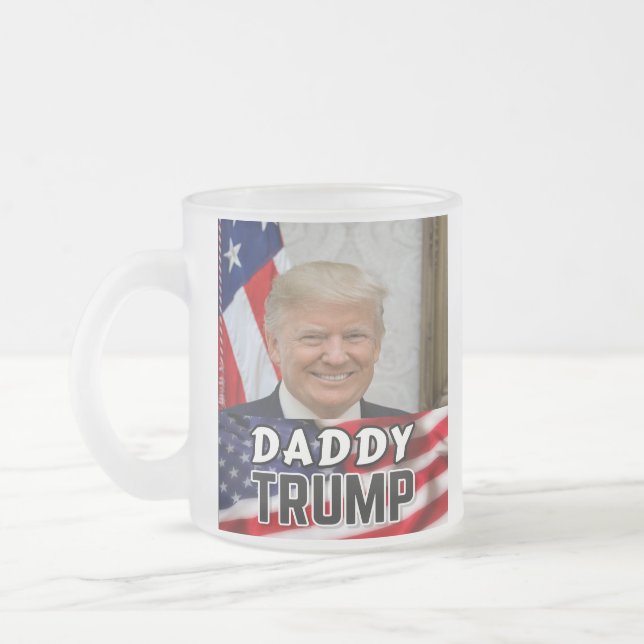 Daddy Trump Frosted Glass Coffee Mug (Left)