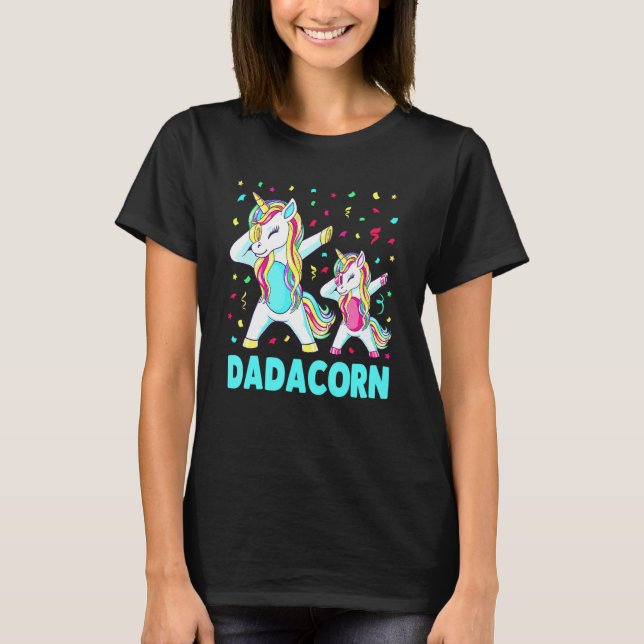 Daddy Unicorn Daddycorn Father's Day Dad Men Birth T-Shirt (Front)