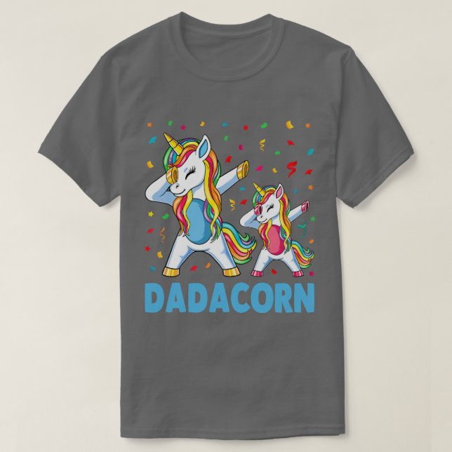 Daddy Unicorn Daddycorn Fathers Day Dad Men Birthd T-Shirt (Design Front)