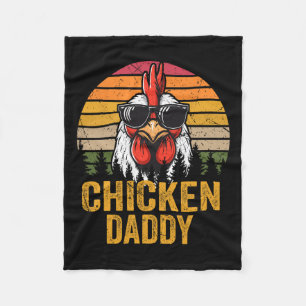 Daddy Vintage Funny Farmer Chickens Fathers Day Me Fleece Blanket