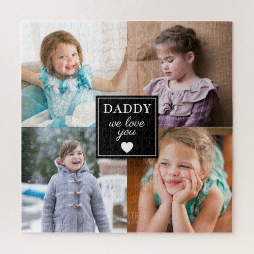 Daddy We Love You 4 Kids Photo Collage Jigsaw Puzzle