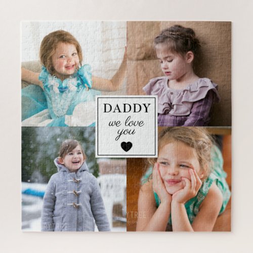 Daddy We Love You 4 Photo Collage Jigsaw Puzzle