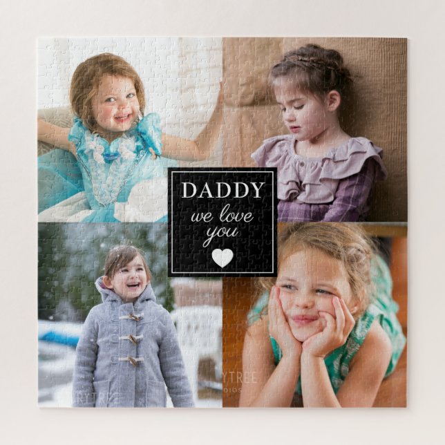 Daddy We Love You 4 Photo Collage Jigsaw Puzzle (Vertical)