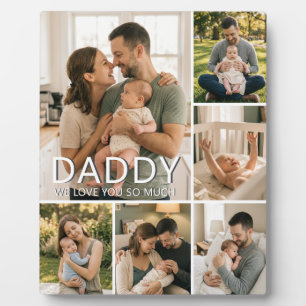 Daddy We Love You So Much Fathers Day 6 Photo Grid Plaque