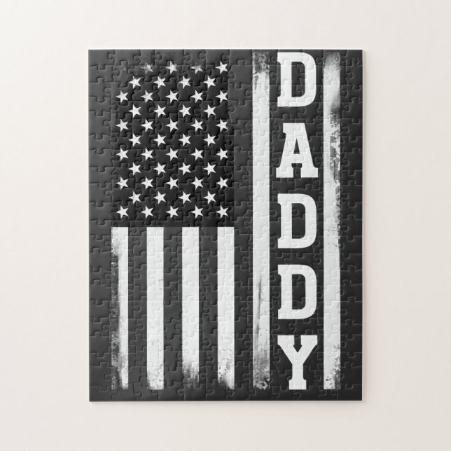 Daddy with US American Flag Jigsaw Puzzle (Vertical)