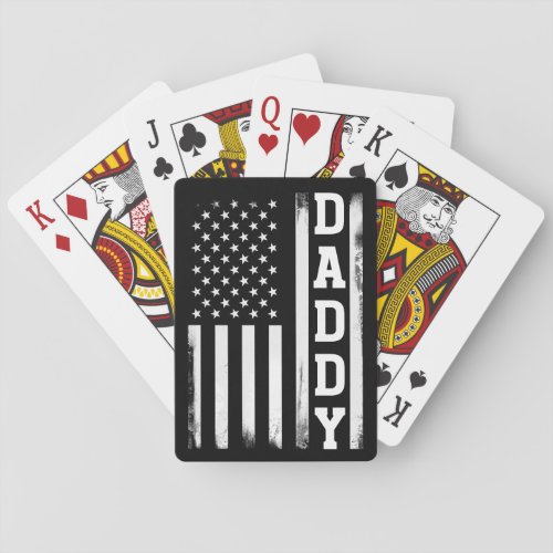 Daddy with US American Flag Playing Cards