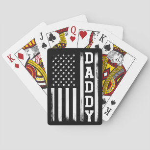 Daddy with US American Flag Poker Cards