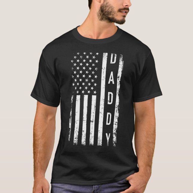 Daddy with US american flag T-Shirt (Front)