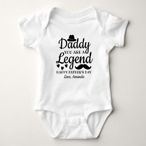Daddy You Are A Legend Happy Fathers Day Baby Bodysuit