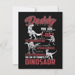 Daddy You Are As Strong As T-rex Dinosaur Gift Thank You Card