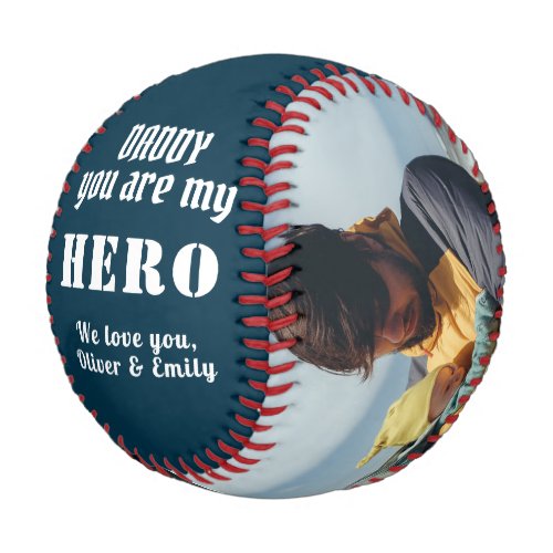 Daddy you are Hero Fathers Day Family 2 Photo  Baseball